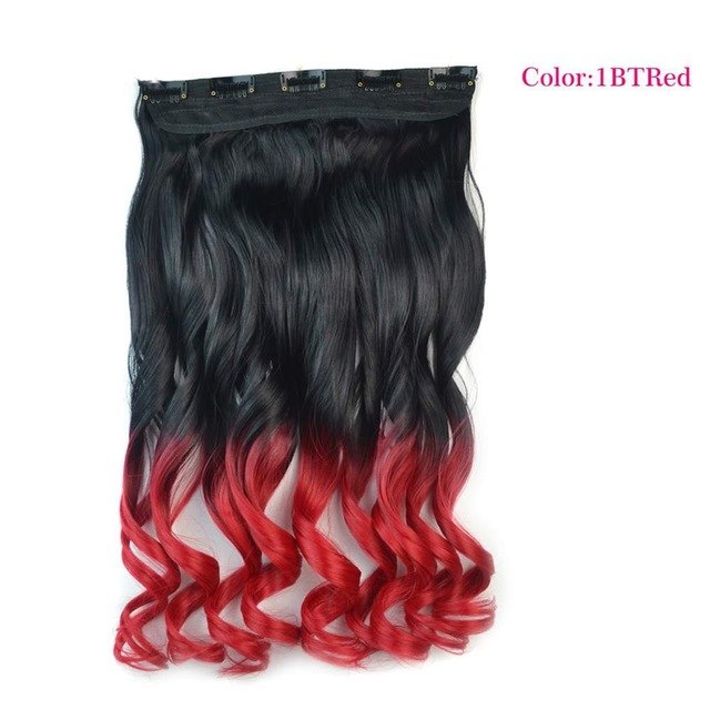 Valen Wigs Synthetic Heat Resistant 22" Ombre Wigs Chocolate Brown to Blonde Women Wavy Hair One Piece Clip in Hair Extensions