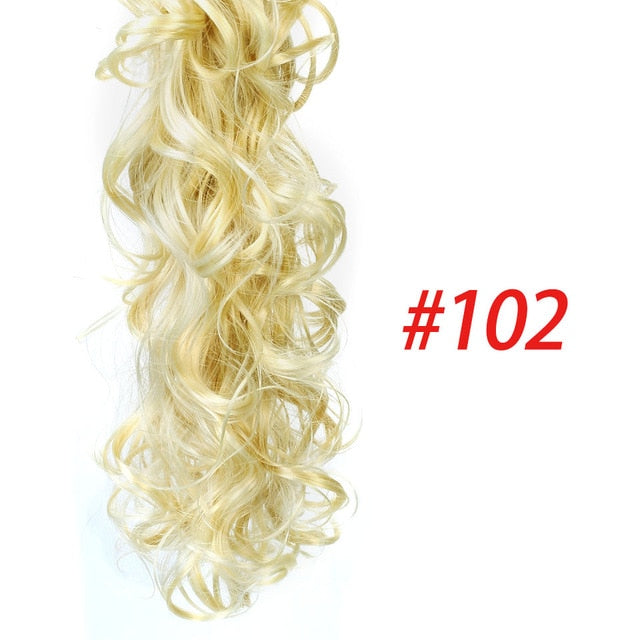 AOSI WIG Hair 22'' Long Curly Ponytail Synthetic Women Claw on Ponytail Clip in Pony Tail Hair Extensions Curly Style Hairpiece