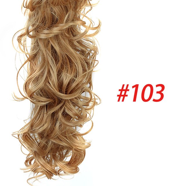 AOSI WIG Hair 22'' Long Curly Ponytail Synthetic Women Claw on Ponytail Clip in Pony Tail Hair Extensions Curly Style Hairpiece
