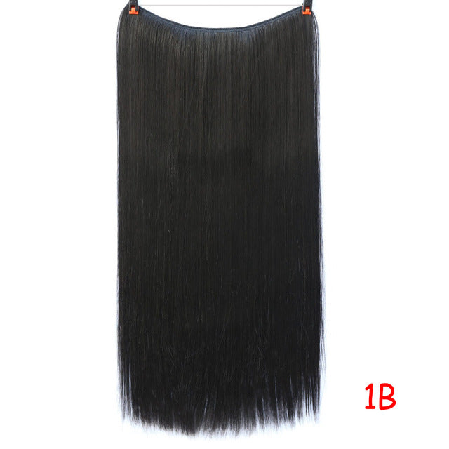 JINKAILI WIG Long Synthetic Hair Extensions Secret Fish Line Hairpieces Silky Straight real natural Synthetic