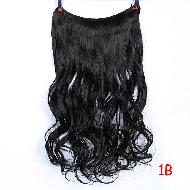 JINKAILI WIG Long Synthetic Hair Extensions Secret Fish Line Hairpieces Silky Straight real natural Synthetic