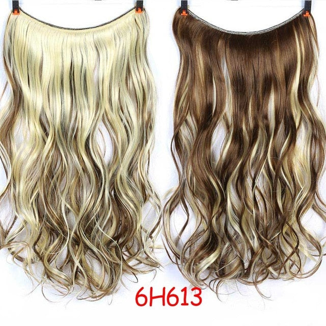 JINKAILI WIG Long Synthetic Hair Extensions Secret Fish Line Hairpieces Silky Straight real natural Synthetic