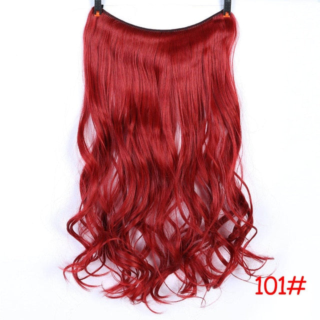 JINKAILI WIG Long Synthetic Hair Extensions Secret Fish Line Hairpieces Silky Straight real natural Synthetic