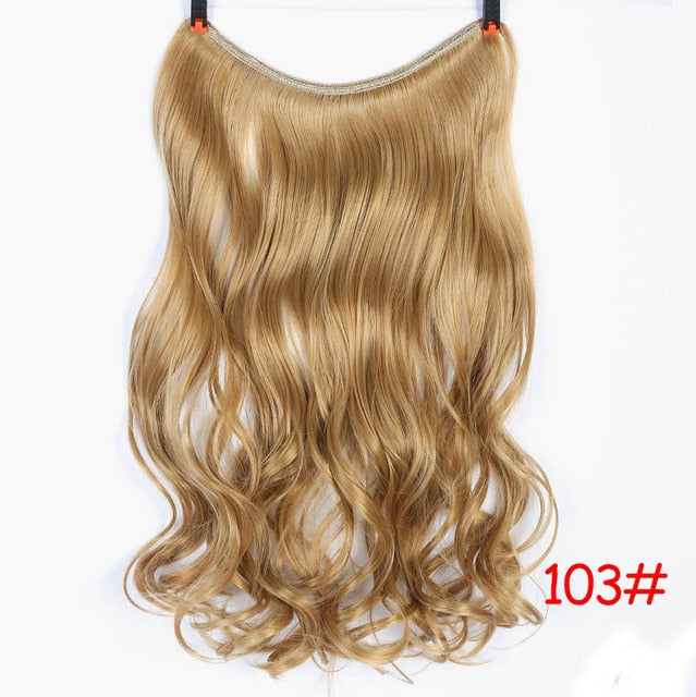 JINKAILI WIG Long Synthetic Hair Extensions Secret Fish Line Hairpieces Silky Straight real natural Synthetic