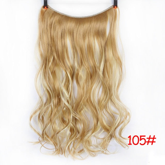 JINKAILI WIG Long Synthetic Hair Extensions Secret Fish Line Hairpieces Silky Straight real natural Synthetic