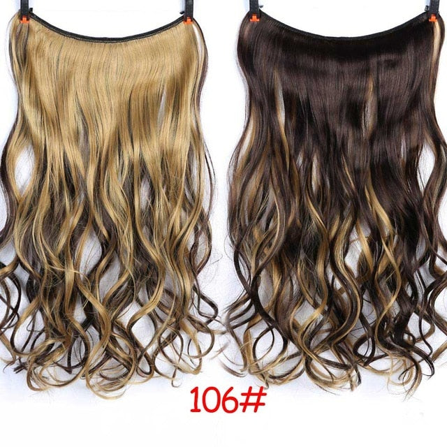 JINKAILI WIG Long Synthetic Hair Extensions Secret Fish Line Hairpieces Silky Straight real natural Synthetic