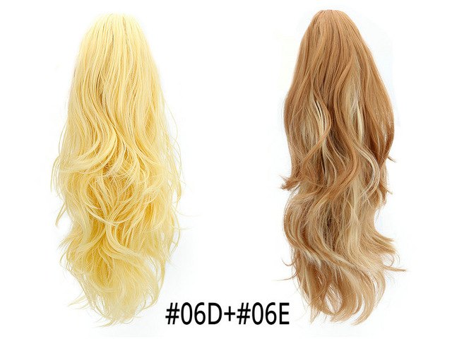 Synthetic Claw Ponytail Wig Hair Extensions Brown Blonde Wave Clip In Human Ponytail Hair Extensions Heat Resistant Hairpieces