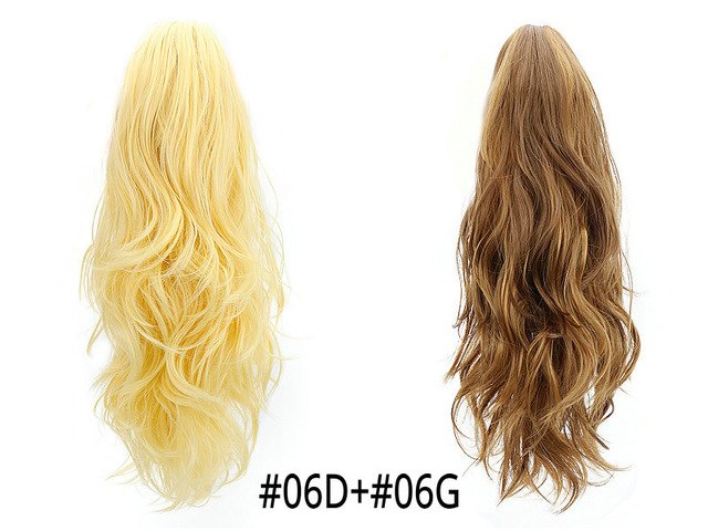 Synthetic Claw Ponytail Wig Hair Extensions Brown Blonde Wave Clip In Human Ponytail Hair Extensions Heat Resistant Hairpieces