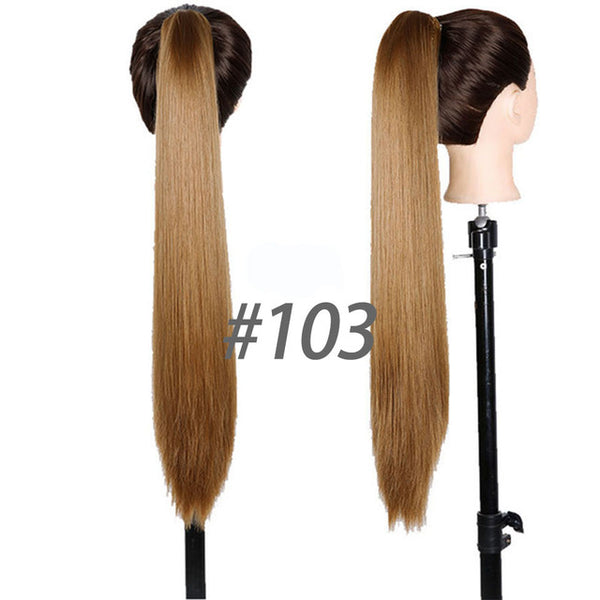 DIFEI 2018 New Ponytail Wig Synthetic High Temperature Fiber Long Fake Hair Pieces Drawstring Ponytail Extensions for Women