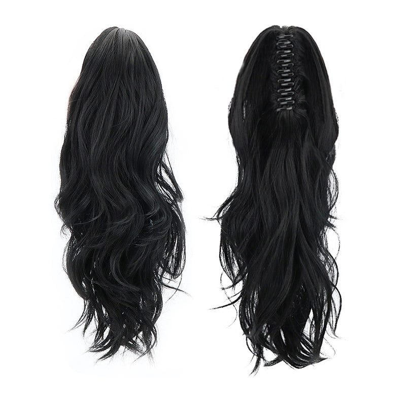 Synthetic Claw Ponytail Wig Hair Extensions Brown Blonde Wave Clip In Human Ponytail Hair Extensions Heat Resistant Hairpieces