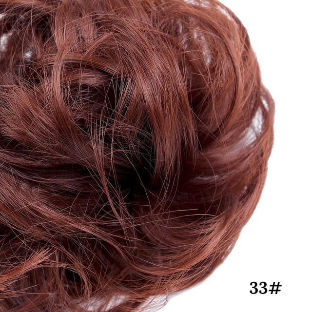 Alileader Hair Bun Extensions Wavy Curly Messy Hair Extensions Donut Hair Chignons Hair Piece Wig Hairpiece Donut Updo Ponytail