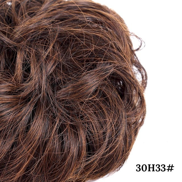 Alileader Hair Bun Extensions Wavy Curly Messy Hair Extensions Donut Hair Chignons Hair Piece Wig Hairpiece Donut Updo Ponytail