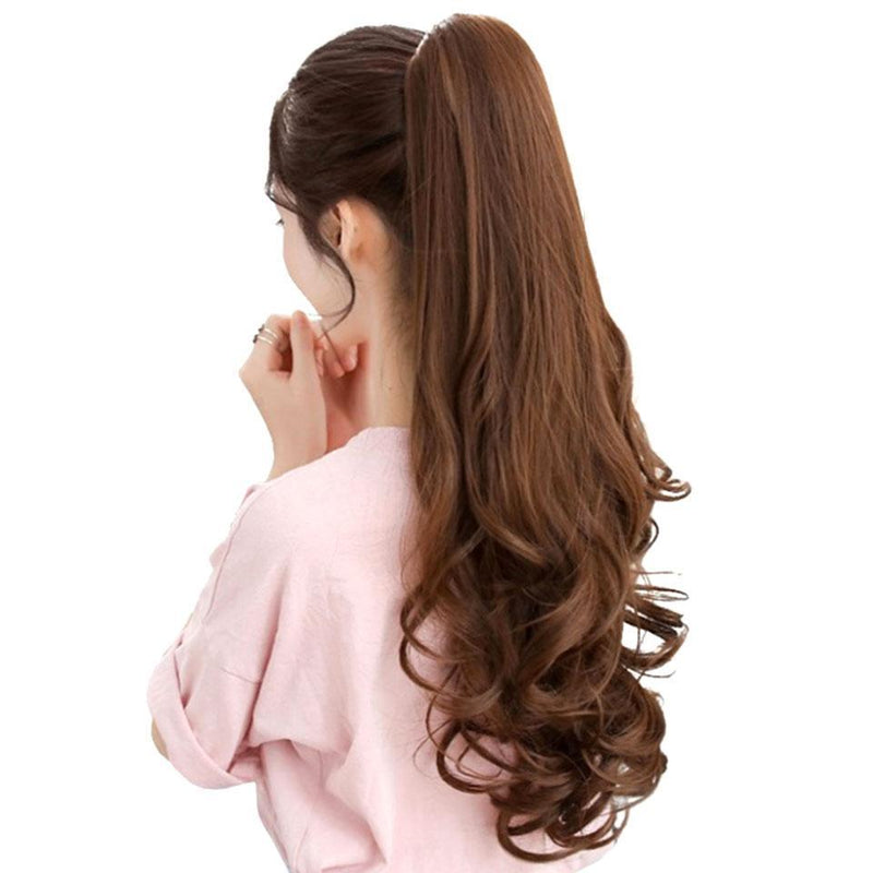 DIFEI Long Curly Hair Wigs Female Synthetic High Temperature Fiber Hair Extension Clips Ponytail Wig