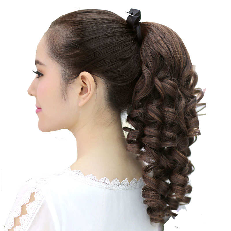 LIMPOPO Short Curly Ponytail Kinky Drawstring Hair Heat Resistant Clip In Hair Extensions Natural Kinky Fake Hair Tail