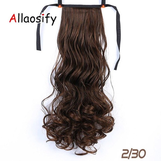 Allaosify Wavy Ponytail Hairpieces Heat Resistant Fake Hairstyles Long Wavy Flip Clip in Hair Extensions Hair Tail