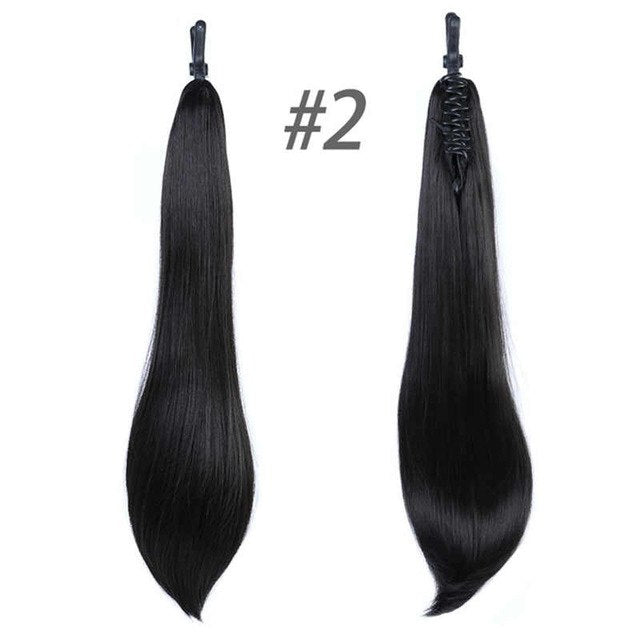 LIMPOPO Long Straight Ponytail Claw Drawstring Ponytail Heat Resistant Clip In Hair Extensions Hair Tail Fake Hairpieces
