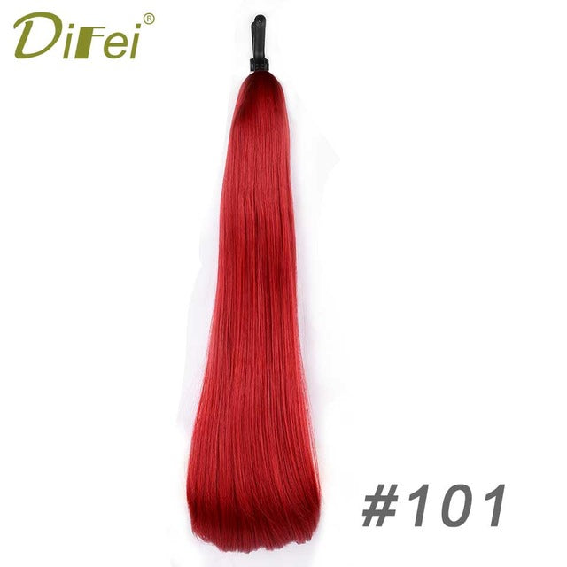 LIMPOPO Long Straight Ponytail Claw Drawstring Ponytail Heat Resistant Clip In Hair Extensions Hair Tail Fake Hairpieces