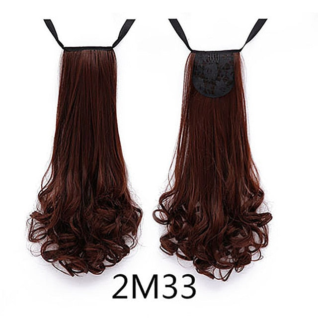 AOSIWIG 22" Long Lady Girl Curly Ponytail Wigs Pony Hair Hairpiece Extension synthetic clips in hair ponytails hairpieces