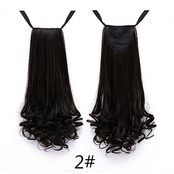 AOSIWIG 22" Long Lady Girl Curly Ponytail Wigs Pony Hair Hairpiece Extension synthetic clips in hair ponytails hairpieces