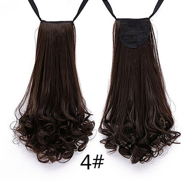 AOSIWIG 22" Long Lady Girl Curly Ponytail Wigs Pony Hair Hairpiece Extension synthetic clips in hair ponytails hairpieces