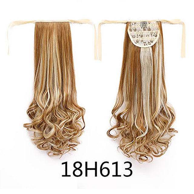 AOSIWIG 22" Long Lady Girl Curly Ponytail Wigs Pony Hair Hairpiece Extension synthetic clips in hair ponytails hairpieces