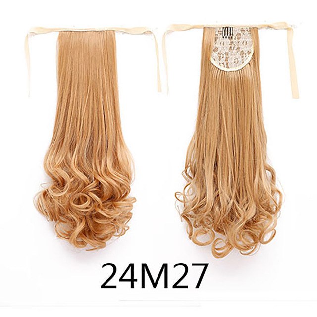 AOSIWIG 22" Long Lady Girl Curly Ponytail Wigs Pony Hair Hairpiece Extension synthetic clips in hair ponytails hairpieces