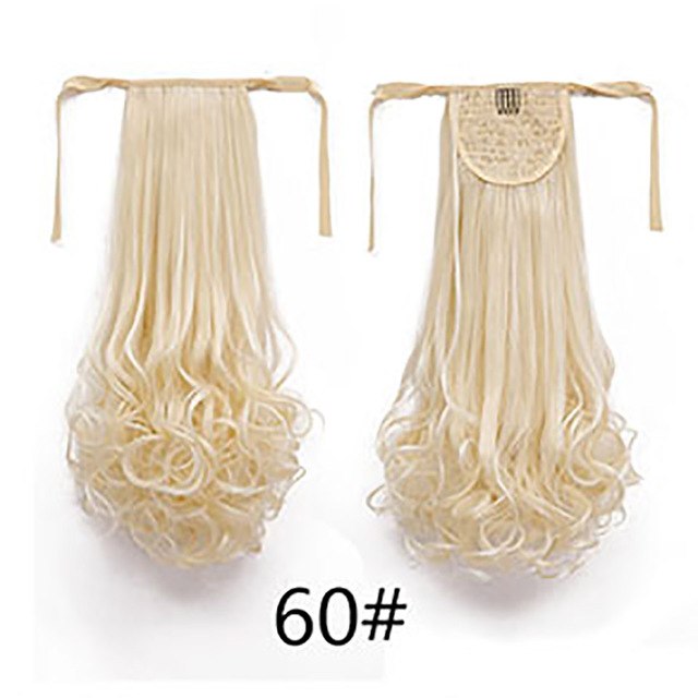 AOSIWIG 22" Long Lady Girl Curly Ponytail Wigs Pony Hair Hairpiece Extension synthetic clips in hair ponytails hairpieces