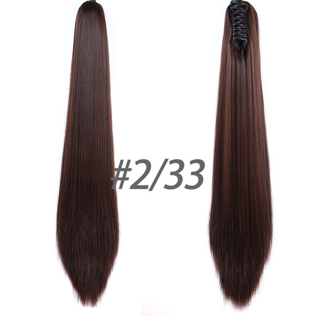 DIFEI Hair 24'' Long Straight Ponytail Hairpin Ponytail Heat-Resistant Ponytail Wig Extension