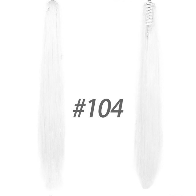 DIFEI Hair 24'' Long Straight Ponytail Hairpin Ponytail Heat-Resistant Ponytail Wig Extension
